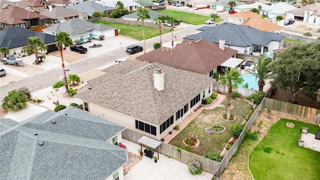 drone / aerial view with a residential view