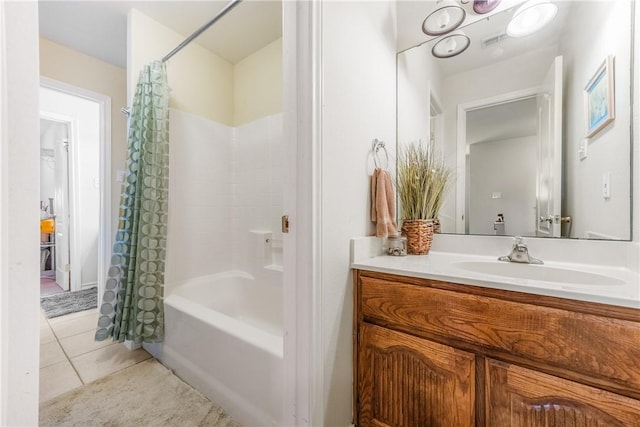 2522 Fleece Dr, Corpus Christi, TX 78414 - bathroom featuring tile patterned floors, vanity, and shower / bath combo