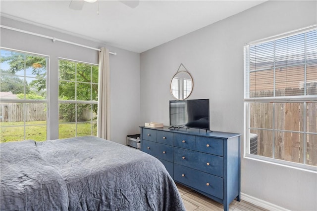 4430 Mistletoe Dr, Corpus Christi, TX 78411 - bedroom featuring light wood-style floors and a ceiling fan