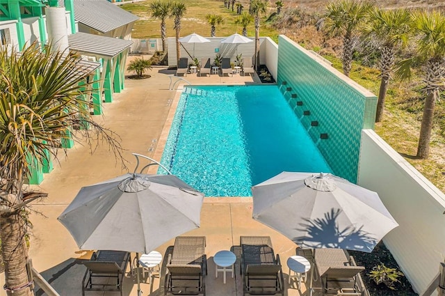 view of pool featuring a patio area