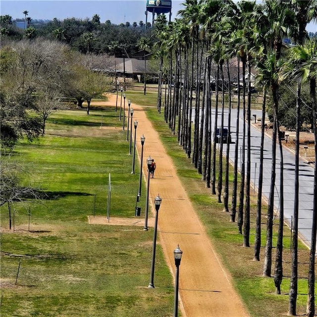 view of home's community with a lawn