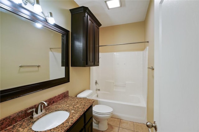 7445 Lake Micala Dr, Corpus Christi, TX 78413 - bathroom with vanity, tile patterned floors, and shower / bath combination