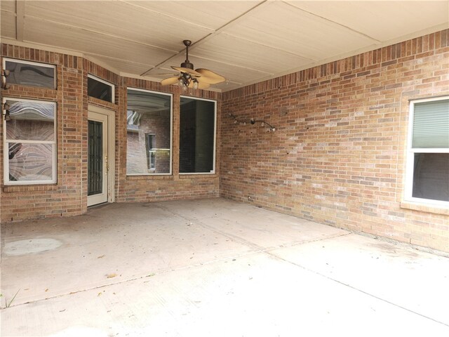 view of patio with ceiling fan