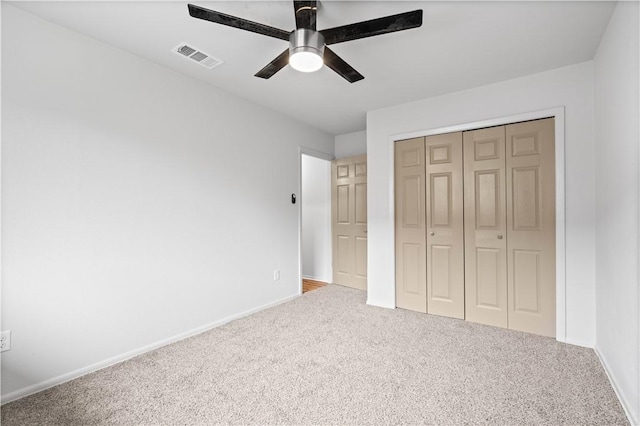 6106 Orangewood Dr, Corpus Christi, TX 78412 - unfurnished bedroom with carpet, baseboards, a closet, and ceiling fan