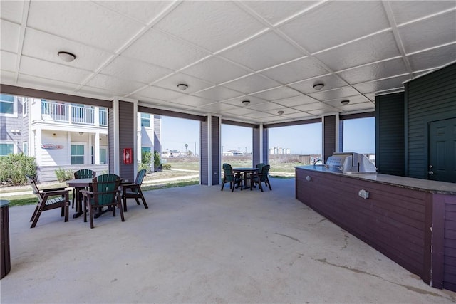 view of patio featuring outdoor dining space and area for grilling