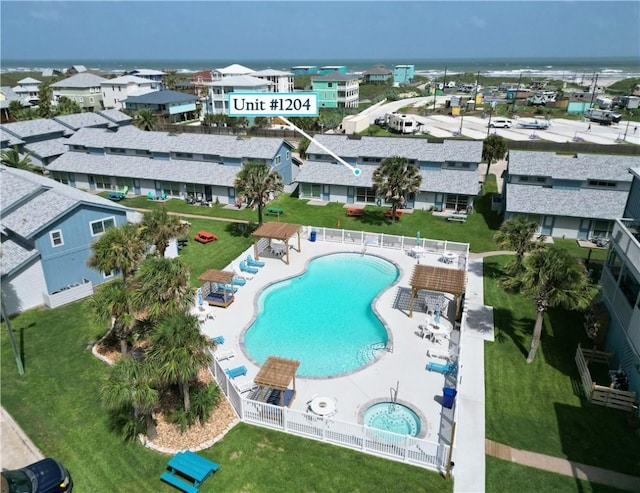 715 Beach Access Road 1a 1204, Port Aransas, TX 78373 - bird's eye view of a pool