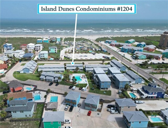 715 Beach Access Road 1a 1204, Port Aransas, TX 78373 - aerial view of property and surrounding area with unending shoreline