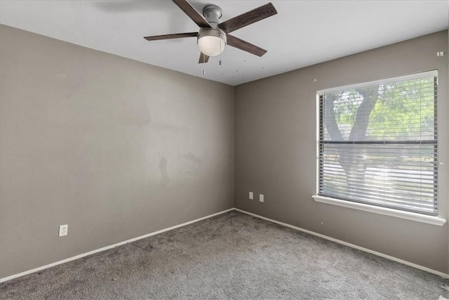 2718 Wind Rock Dr, Corpus Christi, TX 78410 - spare room featuring a ceiling fan, carpet, and baseboards