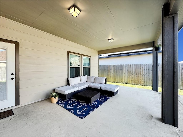 view of patio featuring outdoor lounge area