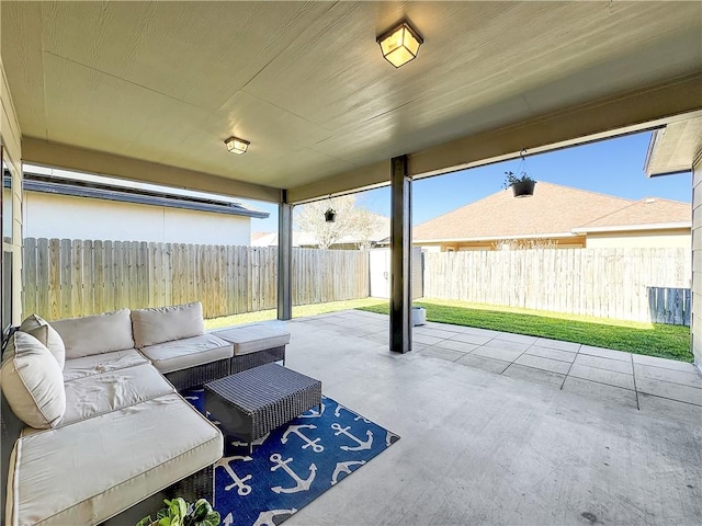 view of patio / terrace with an outdoor hangout area