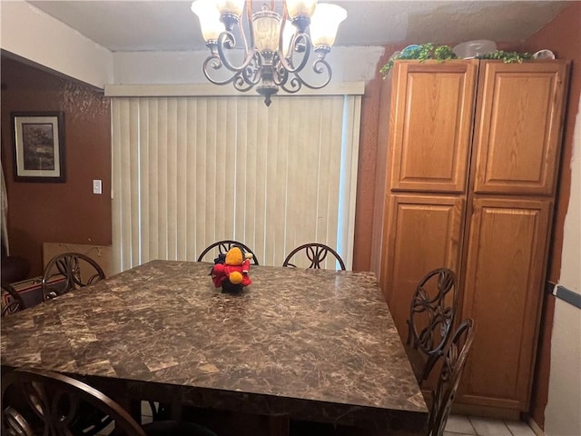 11506 Turkey Creek Dr, Corpus Christi, TX 78410 - dining room featuring a chandelier and light tile patterned floors
