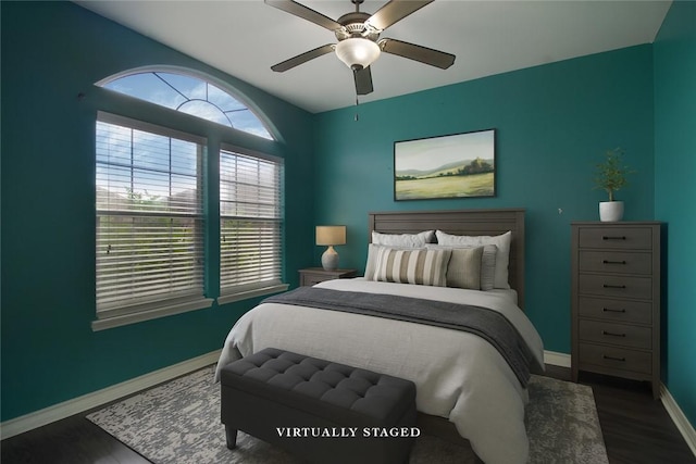 6825 Old Square Dr, Corpus Christi, TX 78414 - bedroom featuring wood finished floors and a ceiling fan