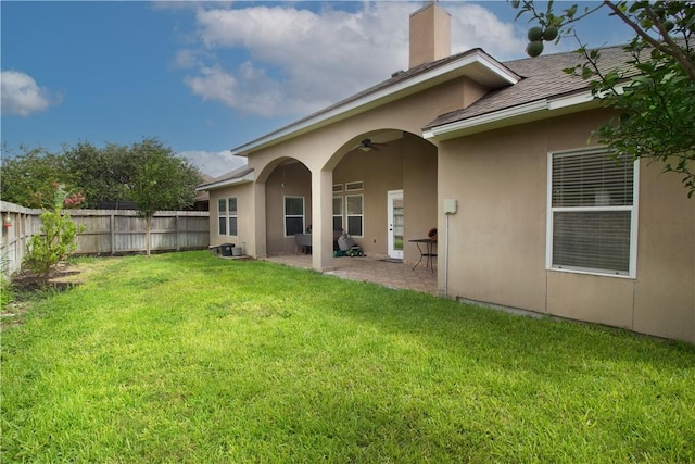 6825 Old Square Dr, Corpus Christi, TX 78414 - view of yard with a ceiling fan and a patio