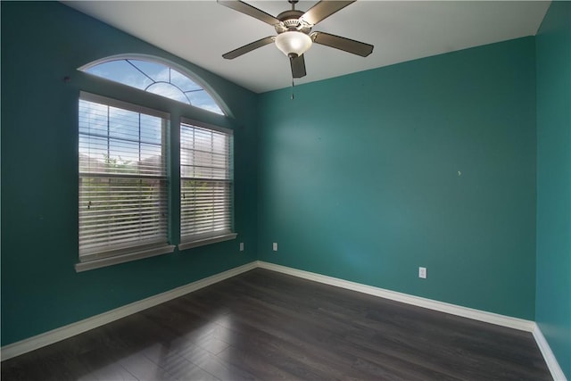 6825 Old Square Dr, Corpus Christi, TX 78414 - empty room featuring dark wood finished floors and ceiling fan