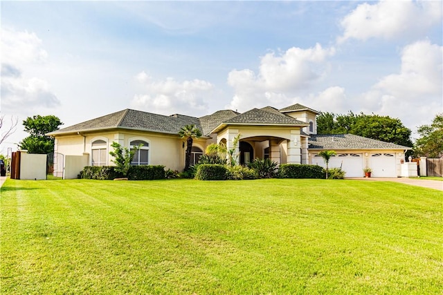 7906 Valtourmanche Dr, Corpus Christi, TX 78414 - mediterranean / spanish house with driveway, a garage, and stucco siding