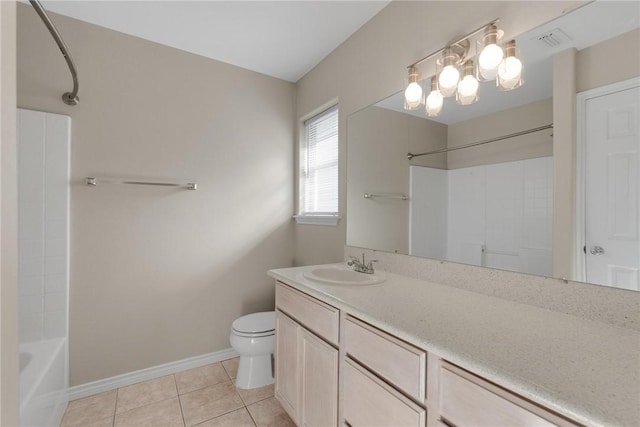 15522 Finistere St, Corpus Christi, TX 78418 - bathroom featuring vanity, tile patterned floors, and shower / bathtub combination