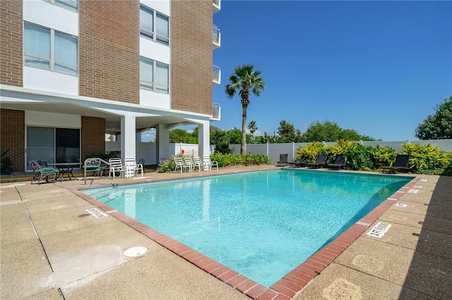 view of pool with a patio