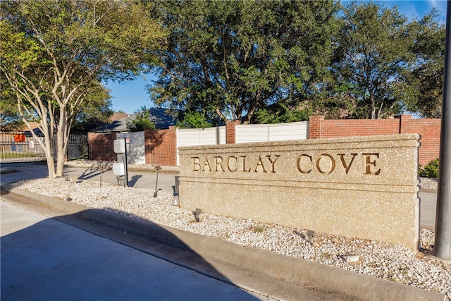 view of community sign