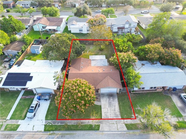 5905 Norvel Dr, Corpus Christi, TX 78412 - aerial view of residential area with property boundaries highlighted
