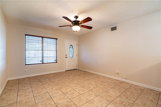 5905 Norvel Dr, Corpus Christi, TX 78412 - foyer with a ceiling fan and light tile patterned floors