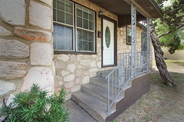1230 Dona, Corpus Christi, TX 78407 - doorway to property with stone siding