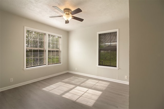 1230 Dona, Corpus Christi, TX 78407 - empty room with wood finished floors, a textured ceiling, and a ceiling fan