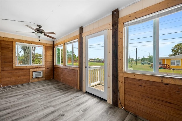 1003 S Pearl St, Rockport, TX 78382 - unfurnished sunroom with an AC wall unit