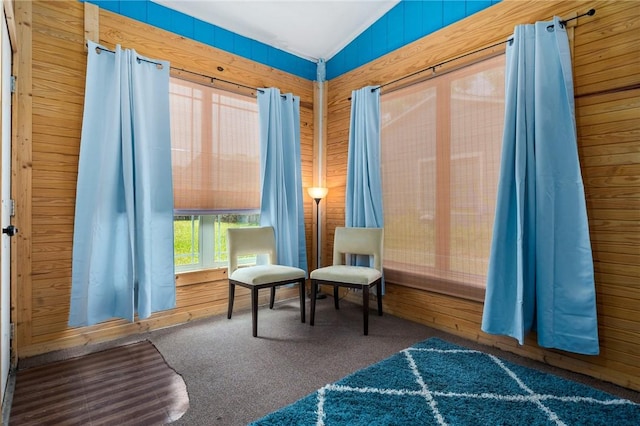 1003 S Pearl St, Rockport, TX 78382 - sitting room featuring carpet and wooden walls