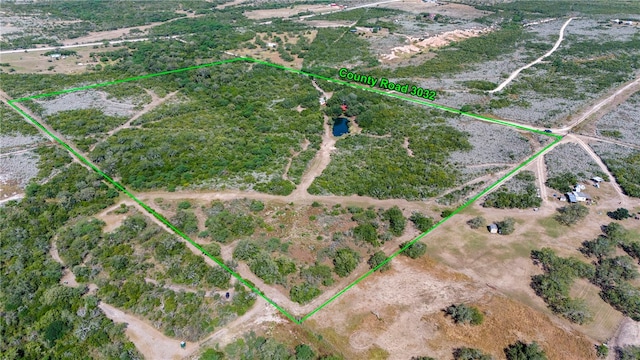 aerial view with a rural view