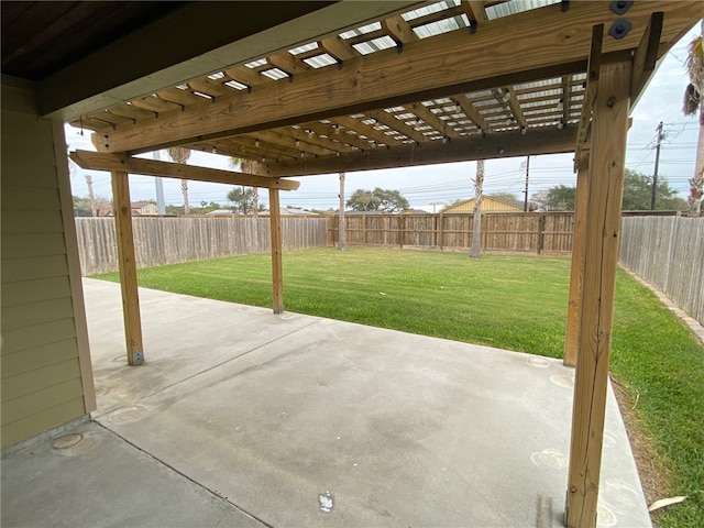 view of patio / terrace featuring a pergola