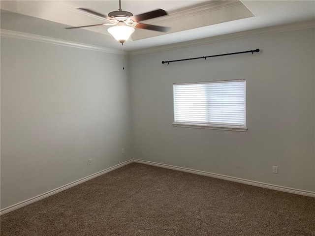 7618 Sable Creek Dr, Corpus Christi, TX 78414 - carpeted spare room featuring crown molding, ceiling fan, and baseboards