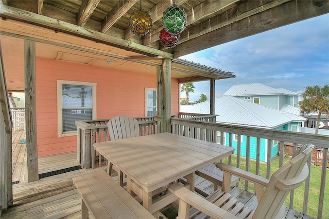 141 Mustang Royale Blvd, Port Aransas, TX 78373 - wooden terrace featuring outdoor dining area