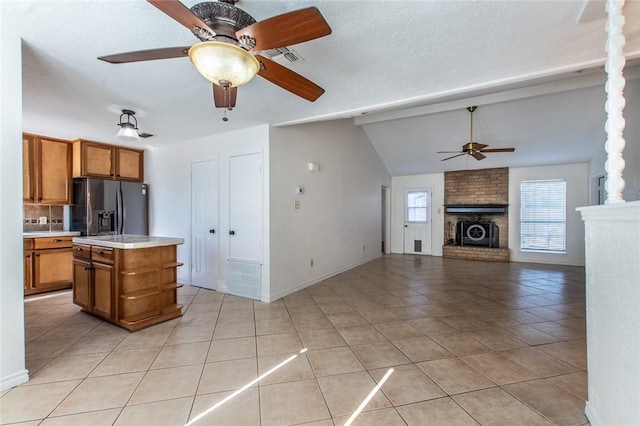 dining space featuring ceiling fan