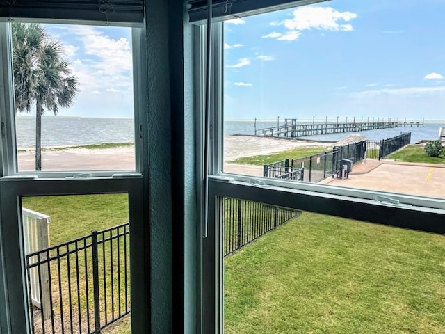 balcony with a water view