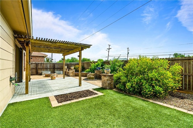 2718 Yeager Dr, Corpus Christi, TX 78410 - fenced backyard featuring a pergola and a patio area