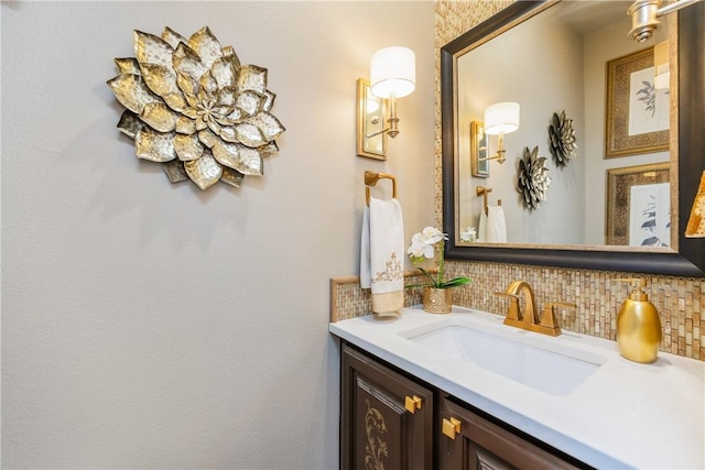 5030 S Oso Pkwy, Corpus Christi, TX 78413 - bathroom featuring decorative backsplash and vanity