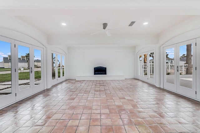 1895 Bay Shore Dr, Rockport, TX 78382 - unfurnished sunroom featuring french doors and visible vents