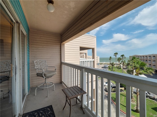 balcony with a water view