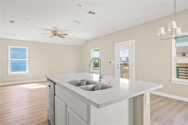 empty room with ceiling fan and dark hardwood / wood-style floors