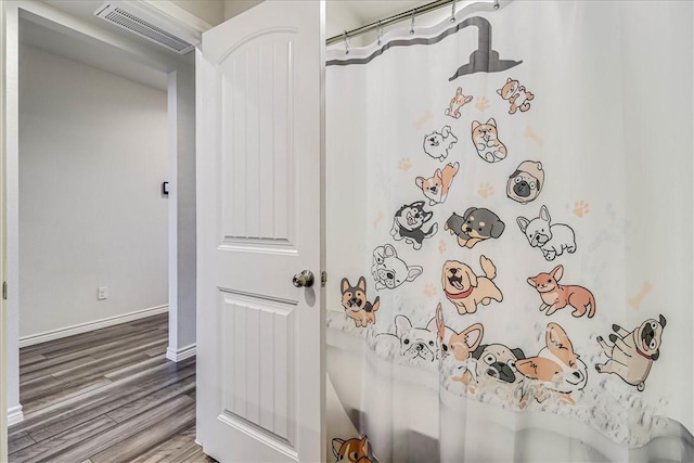 bathroom featuring hardwood / wood-style floors