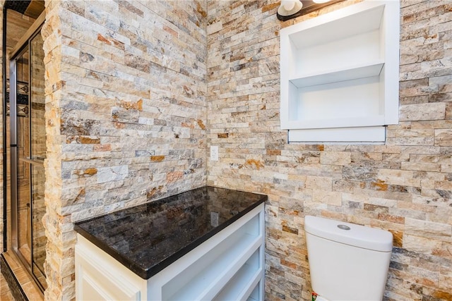 4925 Valley Stream Dr, Corpus Christi, TX 78413 - bathroom with a shower stall and toilet