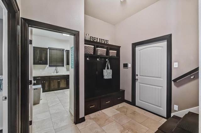 5716 S Oso Pkwy, Corpus Christi, TX 78414 - mudroom featuring a sink and light marble finish floors