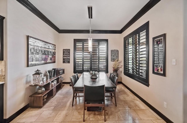 5716 S Oso Pkwy, Corpus Christi, TX 78414 - dining room featuring ornamental molding and baseboards