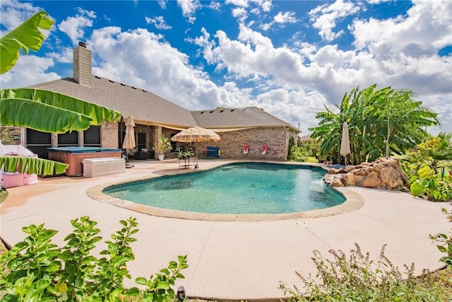 5309 Fox Glove, Corpus Christi, TX 78413 - outdoor pool with a hot tub and a patio area