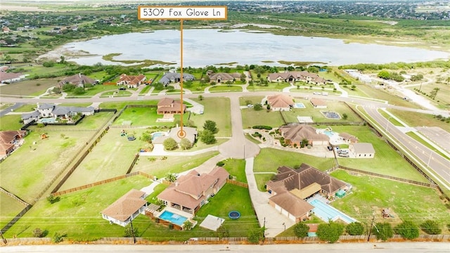 5309 Fox Glove, Corpus Christi, TX 78413 - aerial perspective of suburban area featuring a nearby body of water
