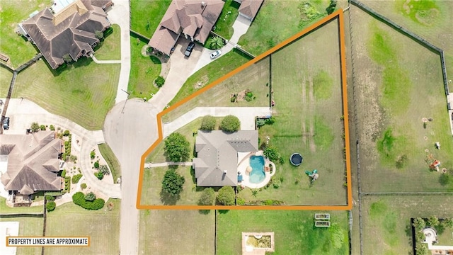 5309 Fox Glove, Corpus Christi, TX 78413 - aerial view of property's location featuring property boundaries highlighted and a pool