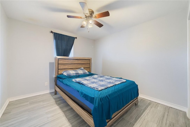 bedroom featuring ceiling fan