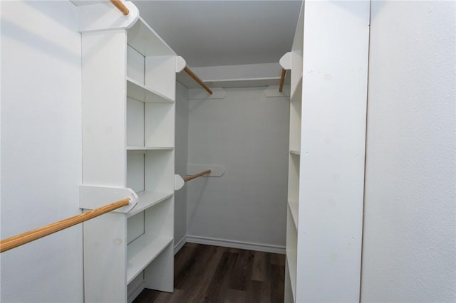 walk in closet featuring dark hardwood / wood-style floors