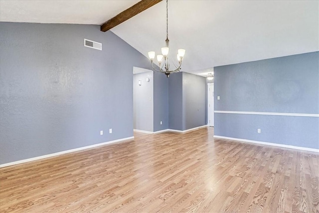 10502 Hemlock Rd, Corpus Christi, TX 78410 - spare room with a chandelier and light wood-type flooring