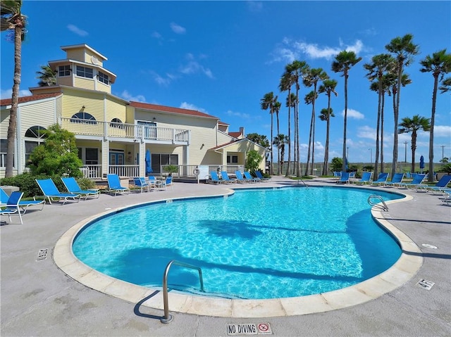 view of pool with a patio